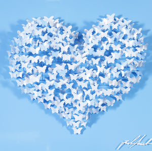 FLYING LOVE MINI - WHITE/BLUE BUTTERFLIES ON BABY BLUE